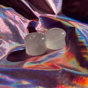 Diablo Organics Cloudy Quartz Double Flared Plugs 19mm 3/4 inch